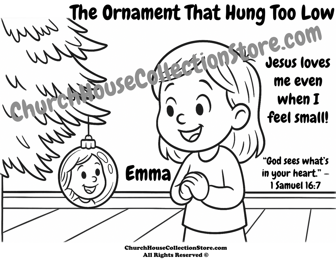 The Ornament That Hung Too Low Christmas Bible Coloring Page