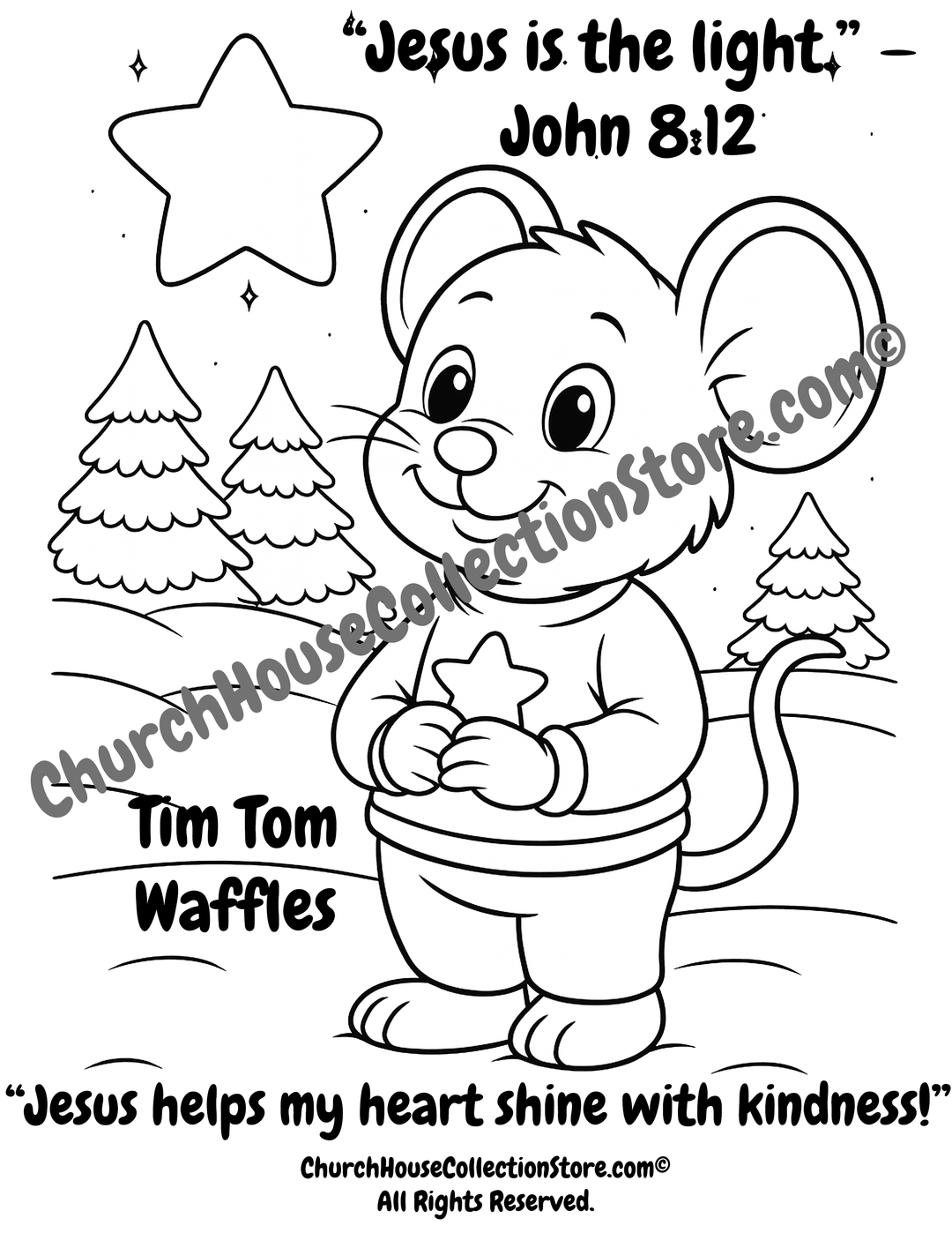 Tim Tom Waffles Christmas Star Coloring Page