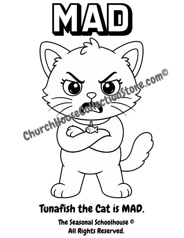 Tunafish the Cat Feels Mad Coloring Page

Help your little learner explore the emotion of feeling mad with this adorable Tunafish the Cat coloring page! In this printable social emotional learning activity, children can color Tunafish while learning to recognize and talk about mad feelings.