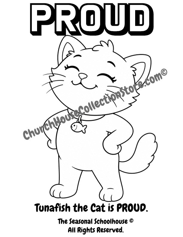 Tunafish the Cat Feels Proud Coloring Page

Help your little learner explore the emotion of feeling proud with this adorable Tunafish the Cat coloring page! In this printable social emotional learning activity, children can color Tunafish while learning to recognize and talk about proud feelings.