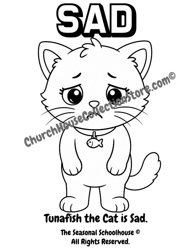 Tunafish the Cat Feels Sad Coloring Page

Help your little learner explore the emotion of sadness with this adorable Tunafish the Cat coloring page! In this printable social emotional learning activity, children can color Tunafish while learning to recognize and talk about sad feelings.