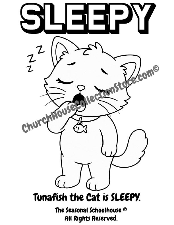 Tunafish the Cat Feels Sleepy Coloring Page

Help your little learner explore the emotion of feeling sleepy with this adorable Tunafish the Cat coloring page! In this printable social emotional learning activity, children can color Tunafish while learning to recognize and talk about sleepy feelings.