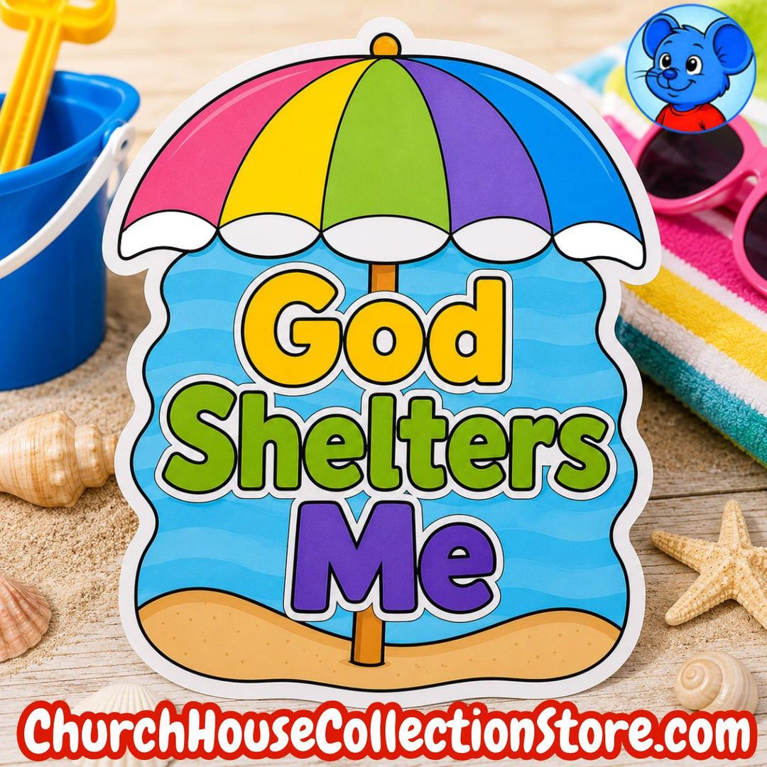 God Shelters Me Beach Umbrella Craft – Summer Bible Craft for Preschool &amp; Toddlers