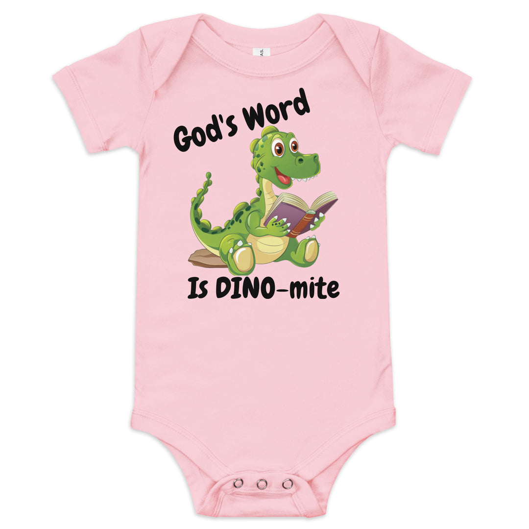 God's Word is DINO-mite Dinosaur Baby One Piece Outfit