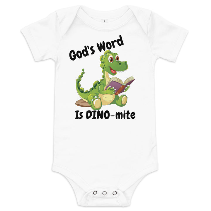 God's Word is DINO-mite Dinosaur Baby One Piece Outfit