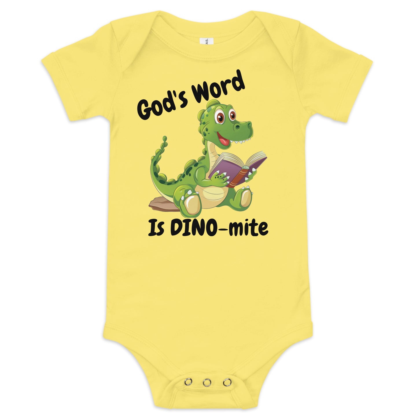 God's Word is DINO-mite Dinosaur Baby One Piece Outfit