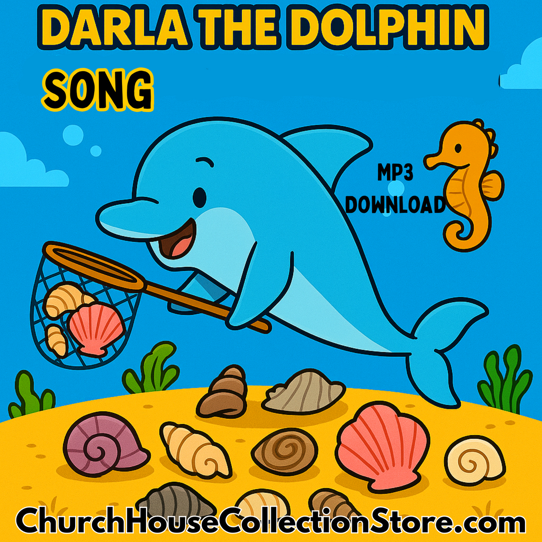 Darla The Dolphin Song (MP3 Download) by ChurchHouseCollectionStore.com. The Magical Music Note.  Beach Music For Kids and Seashells.