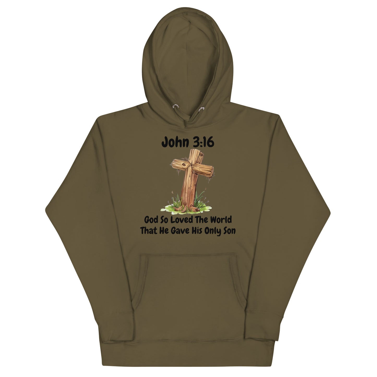 God So Loved The World That He Gave His Only Son John 3:16 Christian Adult Unisex Hoodie (Runs Small)